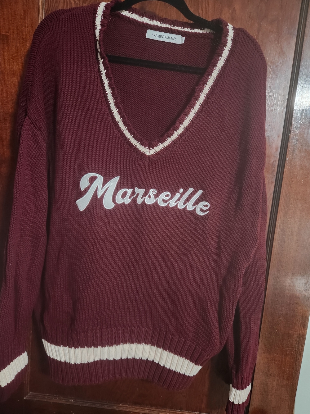 Araminta James Marseille Cotton Sweater Red Wine Burgundy NWOT Small